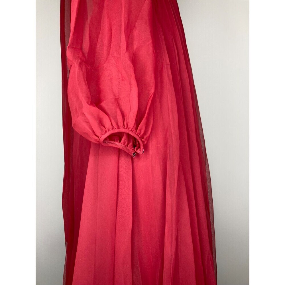 Lillie Rubin Dress Vest Set Vintage Red Long Sleeve Chiffon Hocus Pocus - Picture 13 of 16